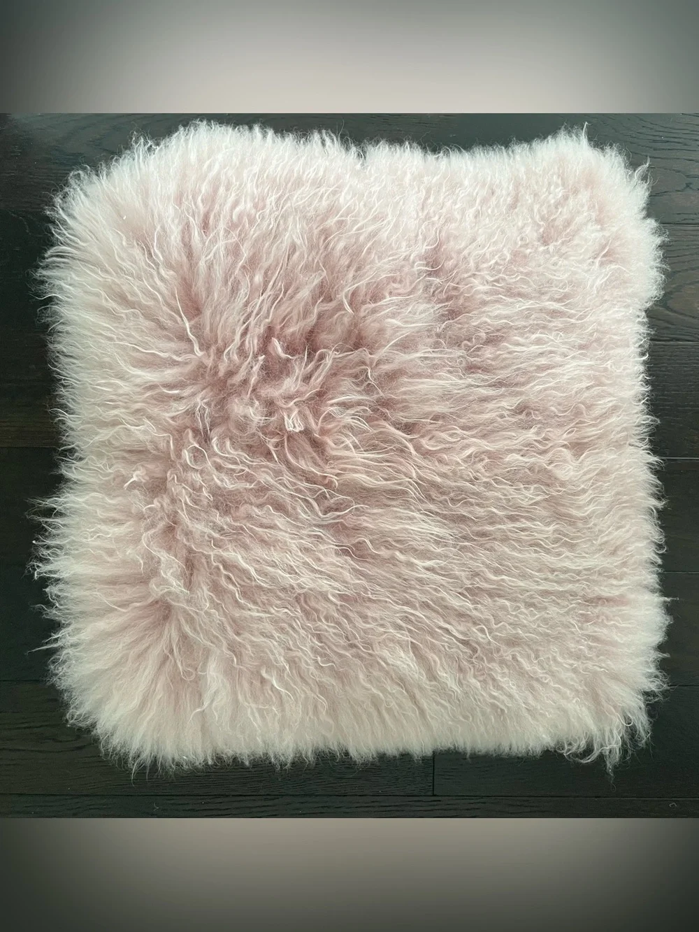 RH Teen Dusty Pink Mongolian Lamb Fur Accent Pillow